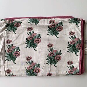 Kate Quinn Organics Pink Calendula Double Layer Baby Blanket